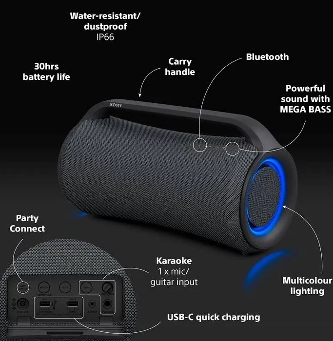 Coluna Bluetooth Sony SRS-XG500