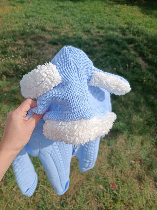 Дитячий утеплений в'язаний комбінезон