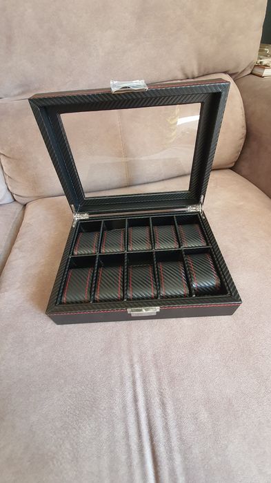 Caixa de 10 relógios nova a imitar carbono