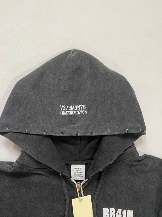 зип худи Vetements Brain Power zip hoodie