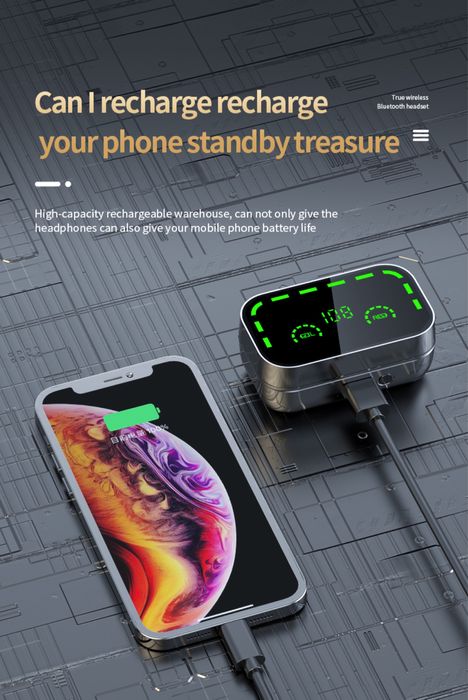 Fones de ouvido bluetooth 5.3 9D estéreo. Prova de água.
