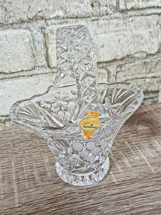 Кришталева кошик ваза та цукерниця