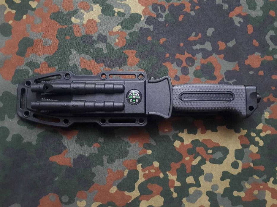 Туристичний мисливський ніж Columbia 4038A 27см з пластиковими ножними,тактичний похідний ніж з кресалом,точилкою,свистком,склобій,серрейтерна пила