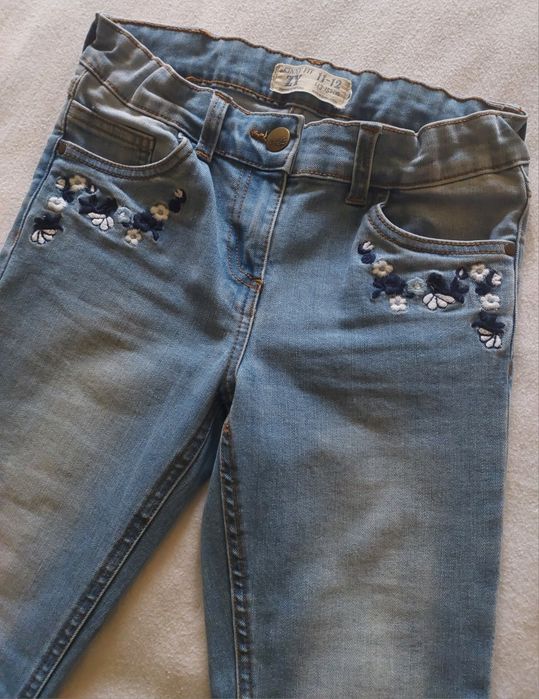 Calças Skinny Fit Bordadas, 11-12A