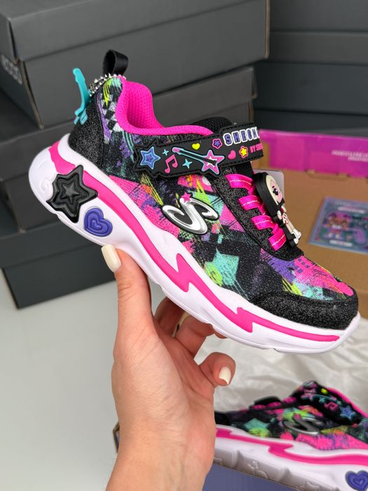 Детские кроссовки на девочку на липучках Skechers SNUGGLE 32/35р