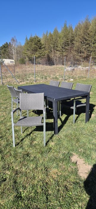 Stół ogrodowy tarasowy I krzesła aluminiowe