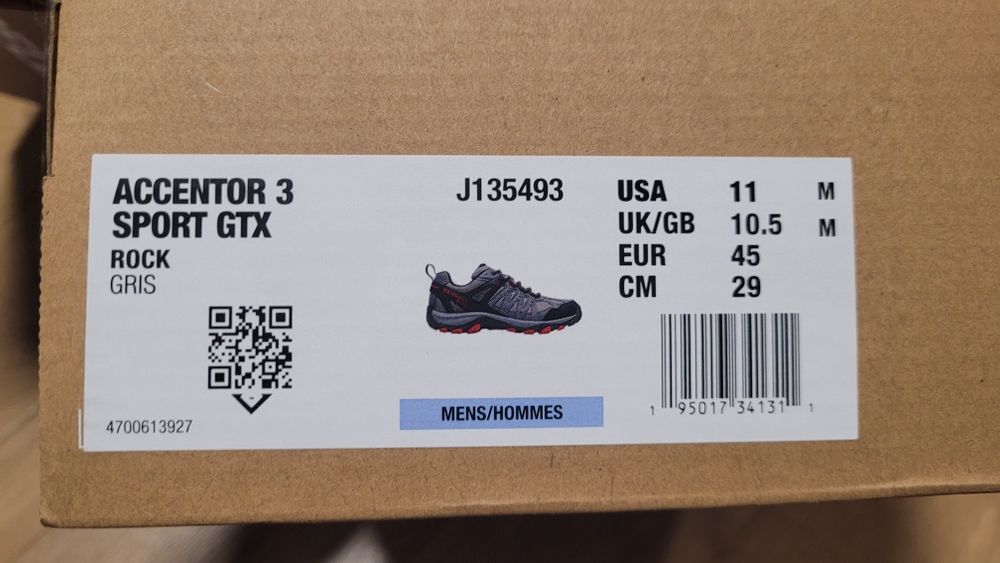 Niskie buty trekkingowe Merrell Accentor 3 Sport GTX (Gore-Tex), rozm. 45