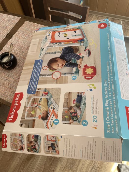 Mata interaktywna FisherPrice 3w1 - Domek odkrwycy - Jak Nowa