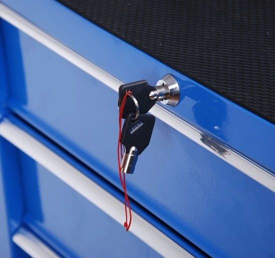 Carrinho de Ferramentas/Apoio com Rodas e 5 Gavetas com Fechadura