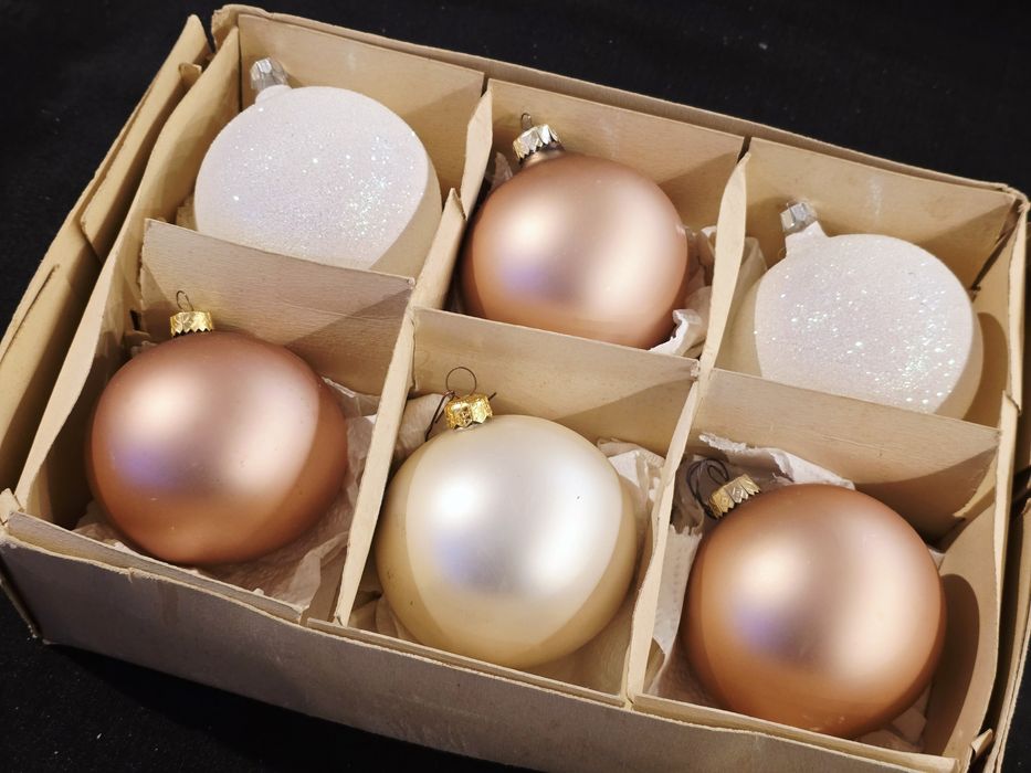 Bombki choinkowe Prl okragłe duże bańki, szklane na choinkę