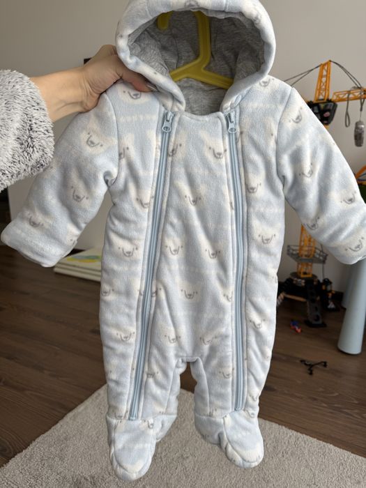 Демісезонний комбінезон для хлопчика 3-6 міс 62-68 комбез осінь фліс