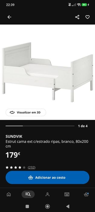 Cama evolutiva SUNDVIK c/ estrado