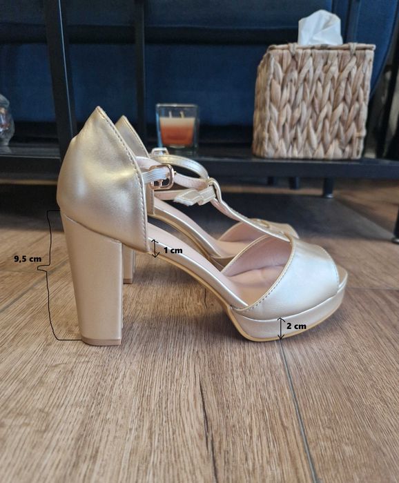 Złote buty na platformie 37 NOWE