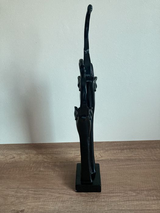 dwa wysokie czarne słonie, 46,5 cm, figurka