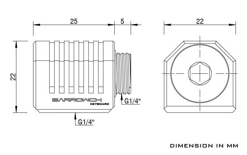 Barrow nisko profilowy adapter 90 (Czerwony)