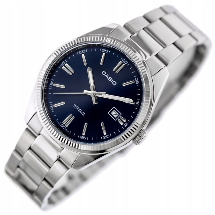 Zegarek Męski Casio Mtp-1302pd-2avef Stalowy Datownik Bransoleta + Box