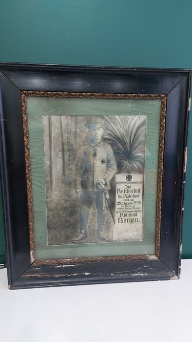 Retuszowane zdjęcie pruskiego żołnierza 1914 rok