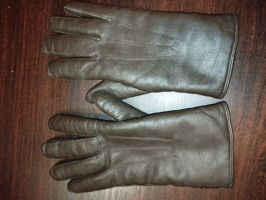 Rękawiczki skórzane ocieplane męskie rozm 8,5 nie noszone