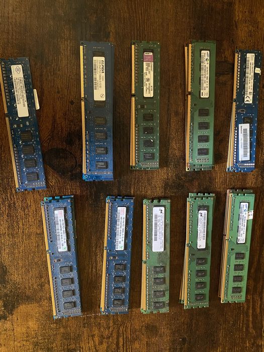 29 sztuk pamięci ram głównie ddr3