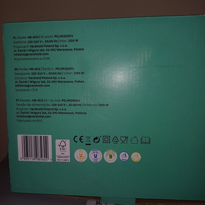 Blender ręczny 1200 W  NOWY b.mocny gwarancja Hoffen