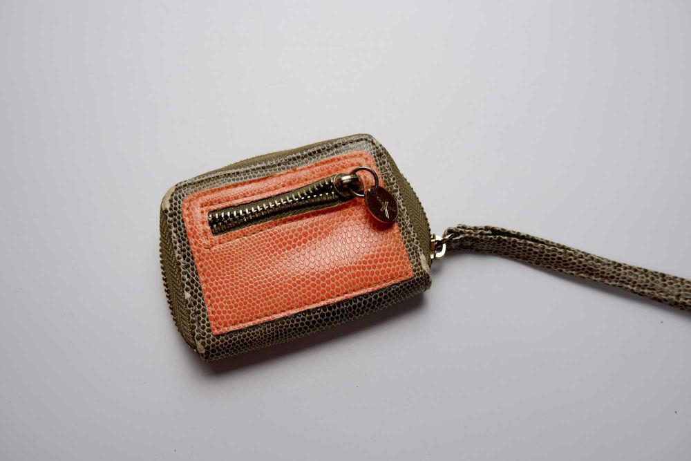 Мини кошелек под кожу рептилия на молнии женский визитница ключница