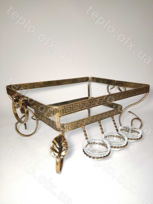 Садж ФАРАОН прямоугольный 45*35 см для шашлыка, 6 соусниц + щипцы