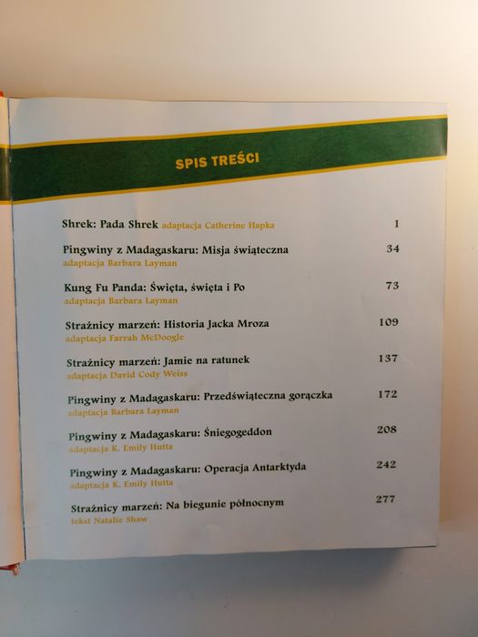 Książka Dreamworks świąteczne przygody  Shrek pingwiny panda strażnicy