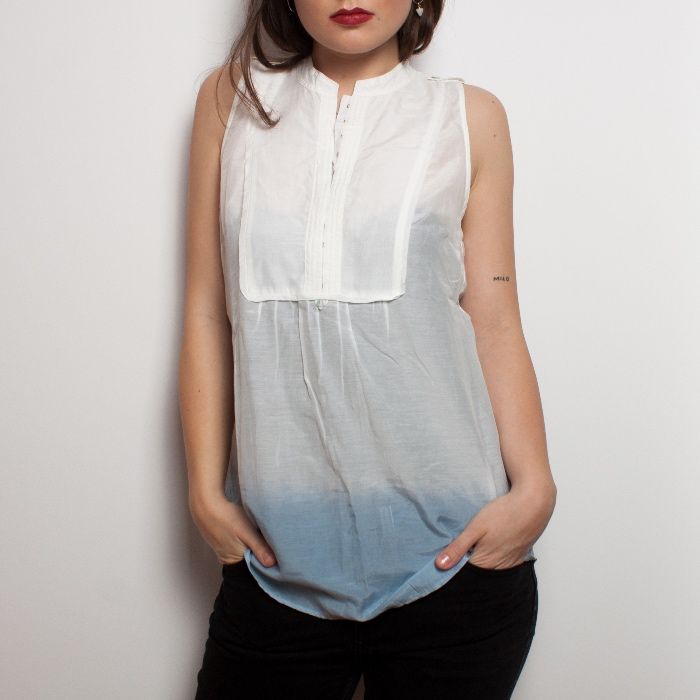 Calvin Klein bluzka koszula cieniowana biała niebieska nowa M 38