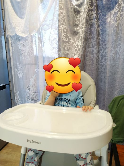Стільчик для годування Peg-Perego Prima Pappa Follow Me Ice Сірий