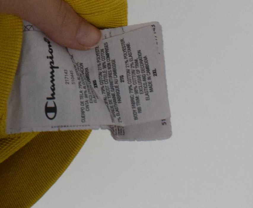 Champion bluza 2xl xxl bez kaptura żółta
