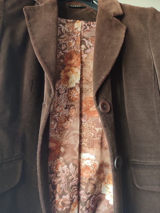 Blazer de veludo castanho Caroll