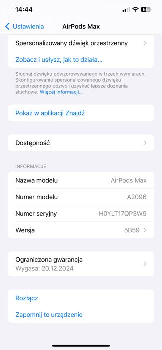 Sluchawki Apple AirPods Max z gwarancja