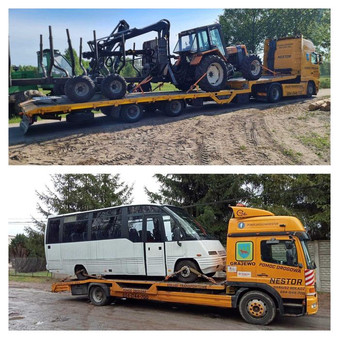 TRANSPORT maszyn rolniczych i budowlanych , transport niskopodwoziowy