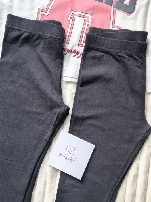 Legginsy czarne 152 kolarki  bawełna