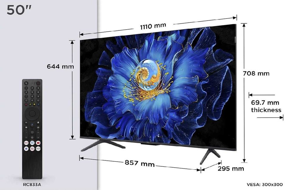 Telewizor TCL 50C61KS QD-Mini LED 50", 4K HDR Premium Google