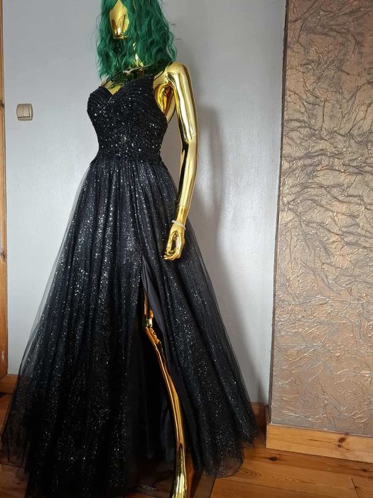 Zjawiskowa suknia na studniówkę Princess Emily Shine BlackR34 Polski p