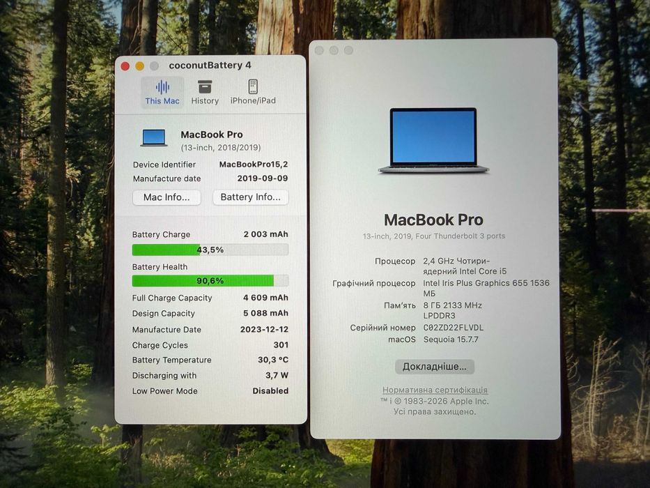 MacBook Pro 13" 2019 (Space Gray, 8/512 ГБ, A1989) USA