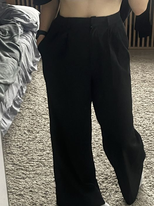 чёрные брюки штаны костюм мешковатые оверсайз