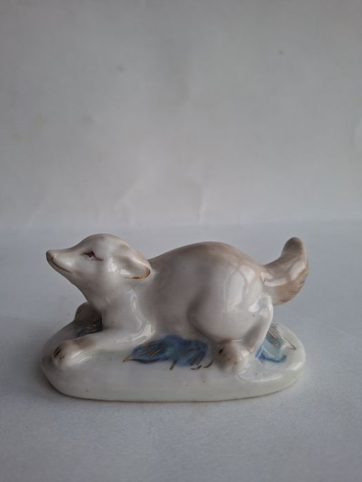 Фігурка Лисеня старий  гжель