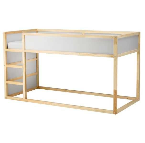KURA IKEA Dwustronne łóżko, biały/sosna, 90x200 cm