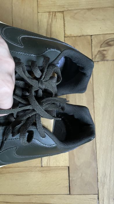 Buty Skórzane Męskie Nike Ebernon Low Czarne Sneakersy Casual Rozmiar 46