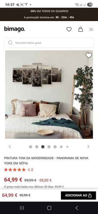 Vendo quadro vista de nova york