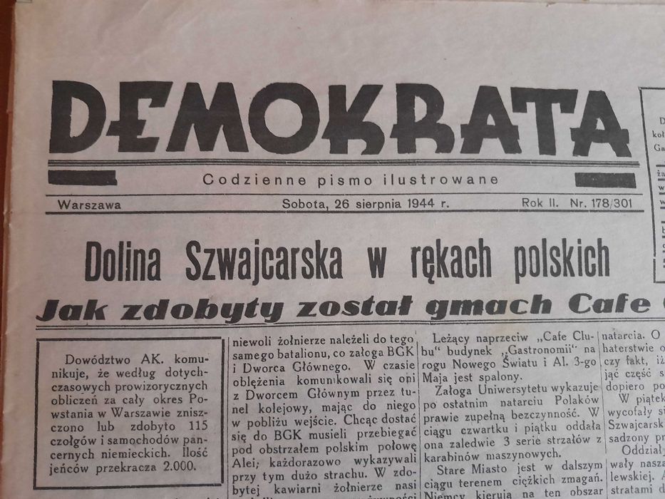 Stare gazety-lata 40 te XX wieku II wojna