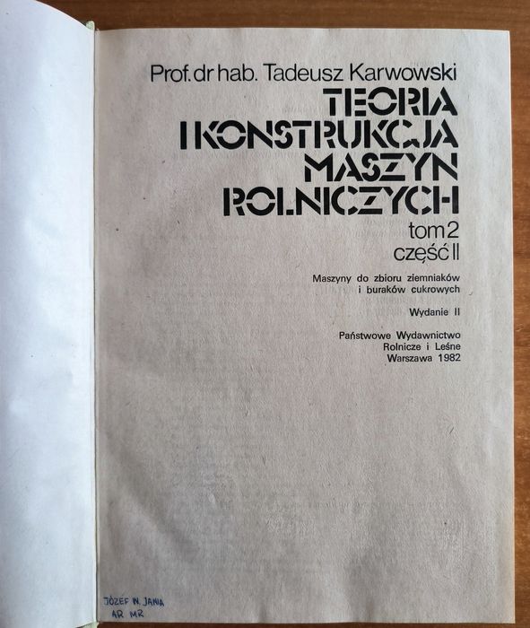 Teoria i konstrukcja maszyn tom II