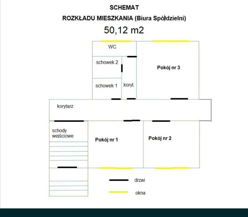 Mieszkanie 3 pokojowe 50,12 m2 Karnice
