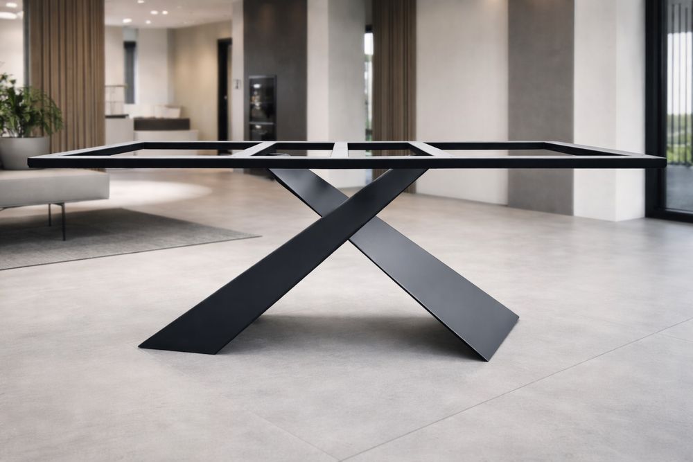 Stelaż do stołu loftowy pod stół nowoczesny z blachy X rozkładany