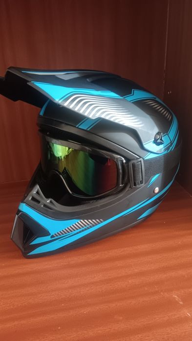 Capacete Motocross seminovo + Luvas + Balaclava