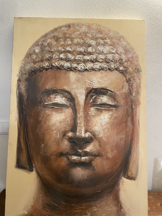 Quadro com buda em tons de castanho