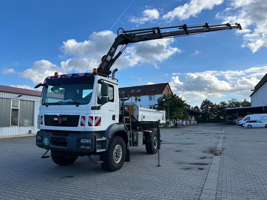 MAN TGM 18.250 4x4 meiller kiper HDS HIAB XS099-5 rotor