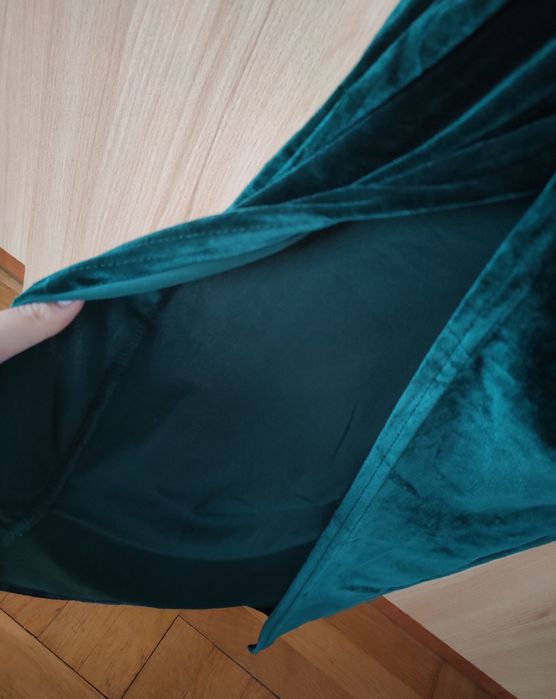 Nowa sukienka welurowa butelkowa zieleń